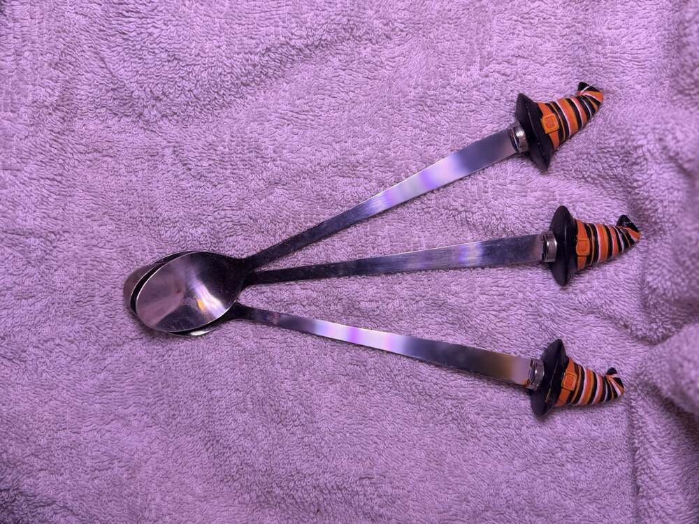 Set of 3 Halloween Witch Hat Stainless Steel Spoons